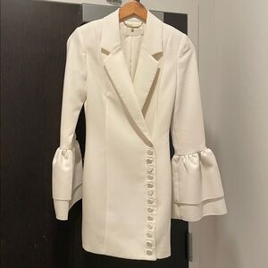 MISHA COLLECTION White Blazer with Bell Sleeves